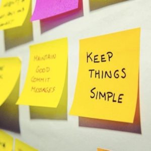 Whiteboard Post it Note "Keep Things Simple"