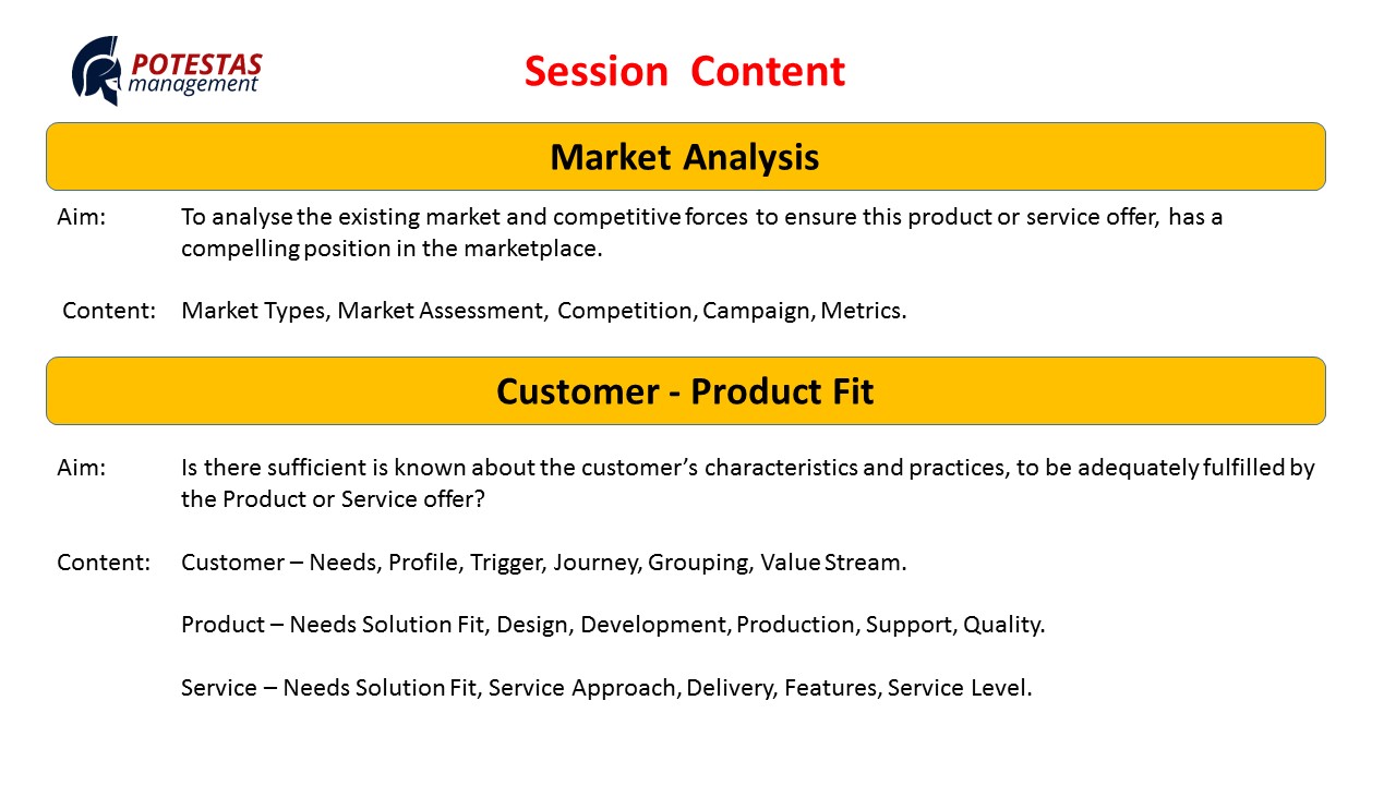 services, session, Market analysis, customer, product fit